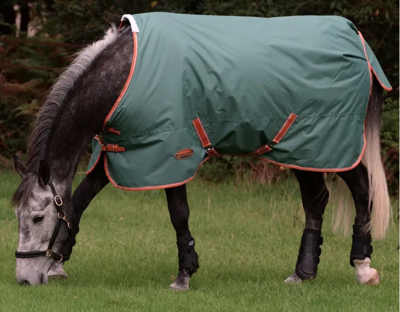 Weatherbeeta Comfitec Tyro Standard Neck Turnout 200G Green/Burnt Orange/White